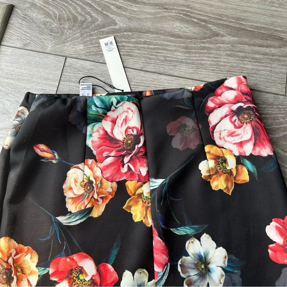 NWT Another Story Floral Print Midi Skirt with Fluted Hem Mermaid Skirt - Picture 12 of 15